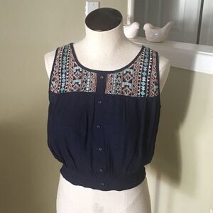 Mine Blue Crop Top, Size Small